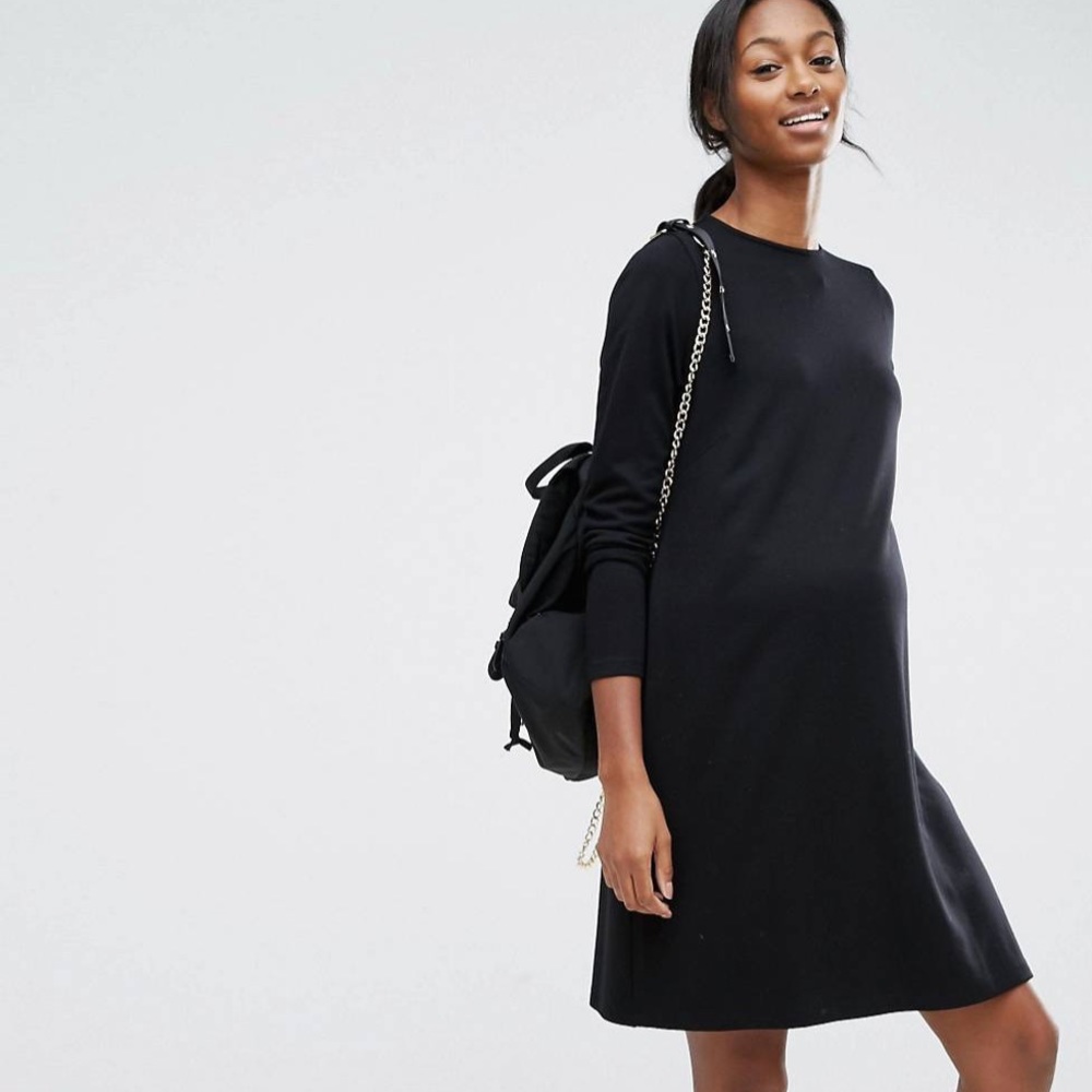 ASOS Maternity Shift Dress in Ponte with 3/4 Sleeves